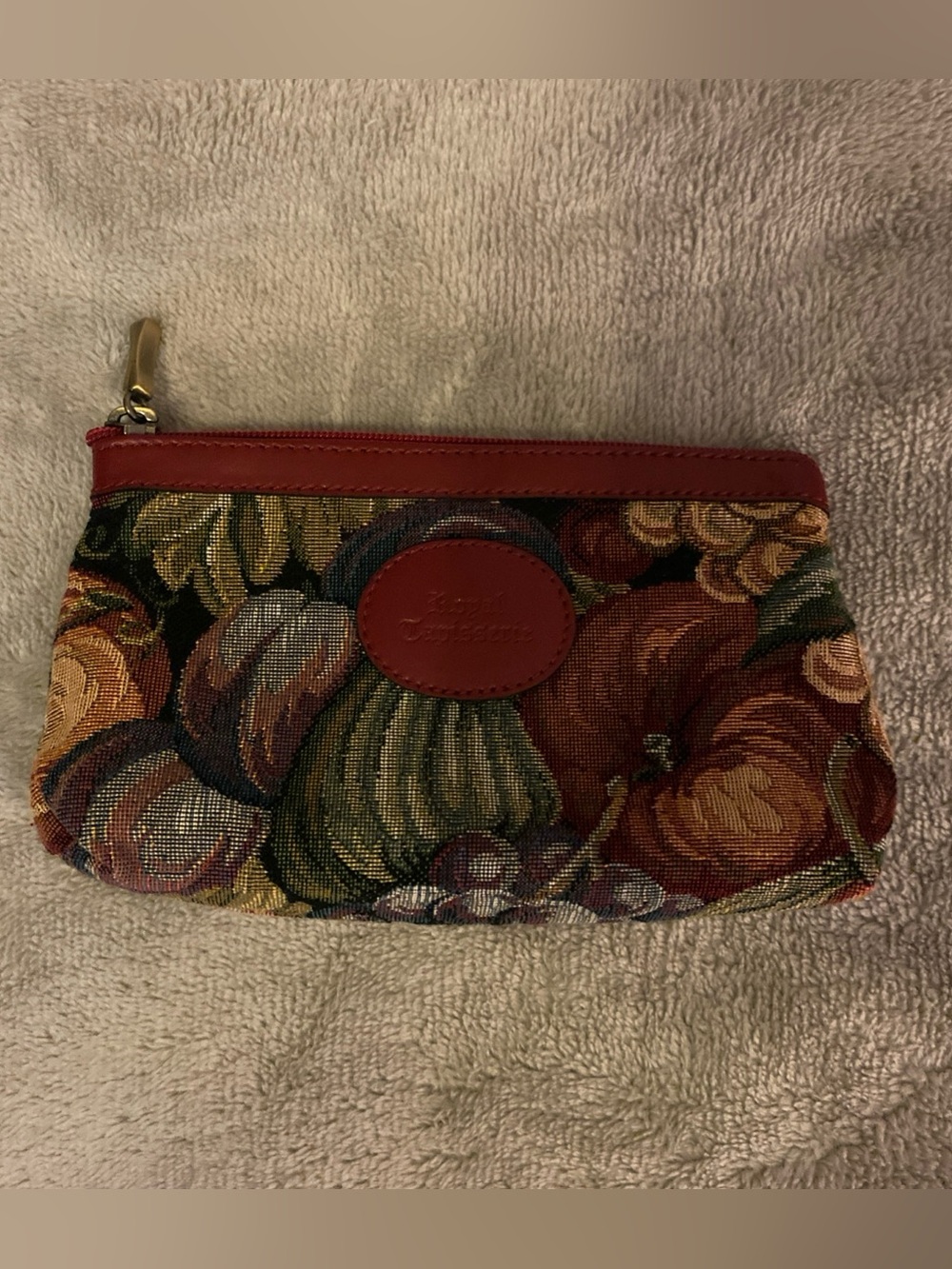 Royal Tapisserie Fruit Vegetable Harvest Tapestry Pouch Cosmetic Bag Zip